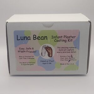 New Open Box Luna Bean Baby Keepsake - Plaster Hand Mold Casting Kit Infants